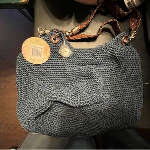 Navy blue mesh purse